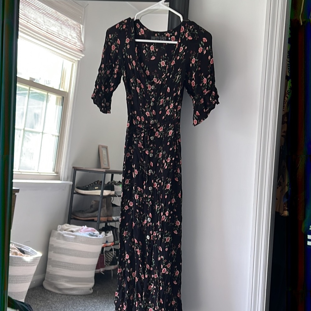 COPY - CHRISTY DAWN The Lennon Dress ~ Button Up Midi Dress Ebony Floral XS